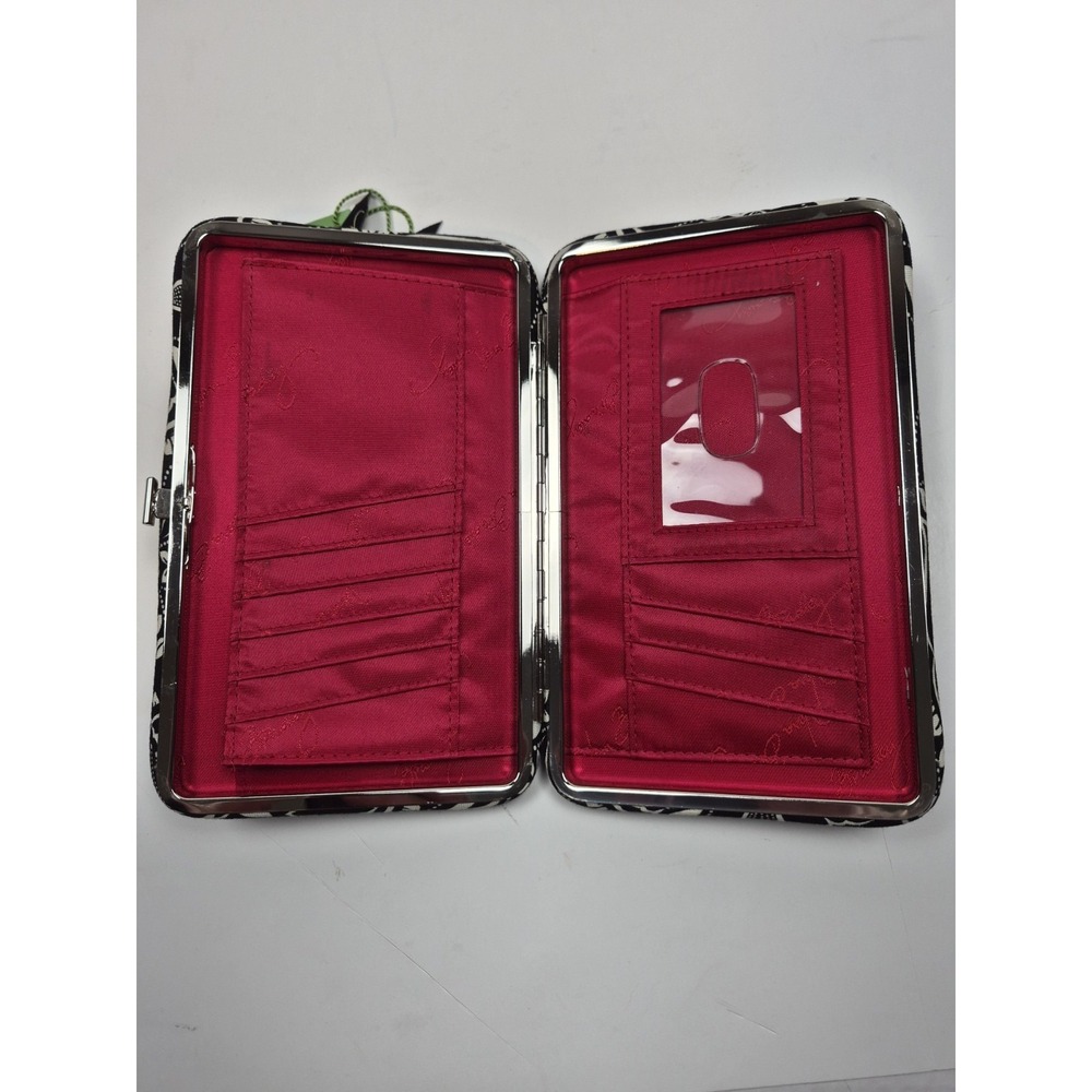 Vera Bradley Opera Wallet Retired Barcelona Floral Quilted Metal Frame Black NWT - Picture 5 of 14